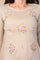 Beige Floral Embroidered Straight Acrylic Kurta