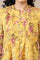 Bright Yellow Floral Printed Organza Kurti