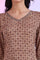 Brown Printed Straight Modal Kurti