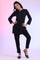 Black Solid Straight Pure Cotton Kurti
