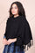 Black Textured Tasseled Acrylic Shawl