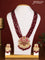 Beaded multilayer maroon haaram with pink jadau kundan stones and natural beads & pearl hangings