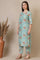 Blue Floral Printed Cotton Blend Straight Kurta, Palazzos and Dupatta Set