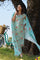Blue Floral Printed Cotton Blend Straight Kurta, Palazzos and Dupatta Set