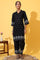 Black Schiffli Embroidered Pure Cotton Straight Kurta and Palazzo Co-ord Set