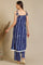 Blue Tie and Dye Shibori Saphetti Kurta and Palozzos Co-ord Set