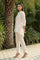Beige Embroidered Lace Trim Cotton Blend A-line Top with Palazzo Co-ord Set