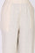 Beige Embroidered Lace Trim Cotton Blend A-line Top with Palazzo Co-ord Set