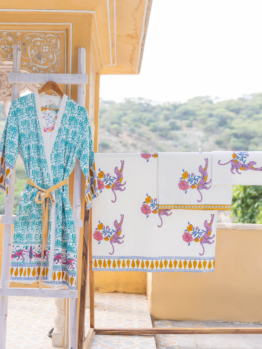 Set of 6 - Adbhut Block Printed Bath Set