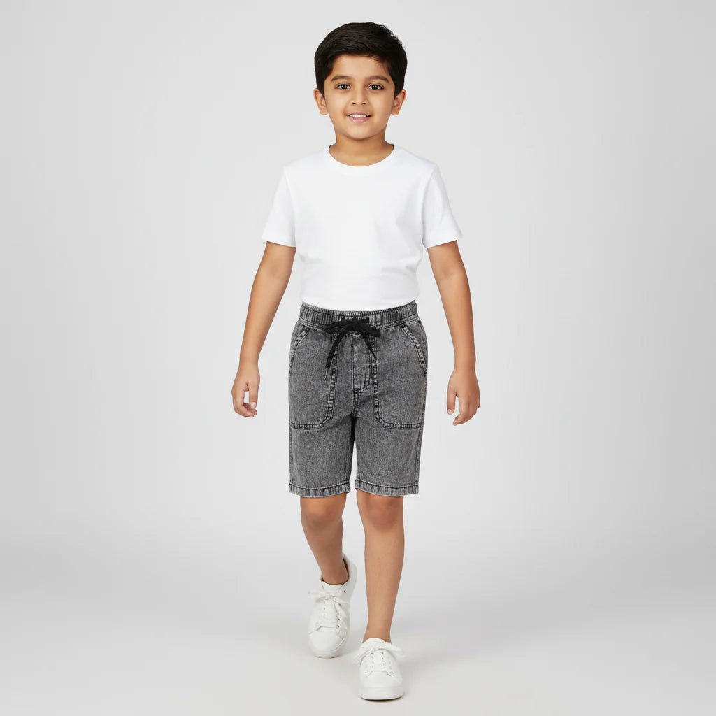 Boys Cotton Solid Core Shorts