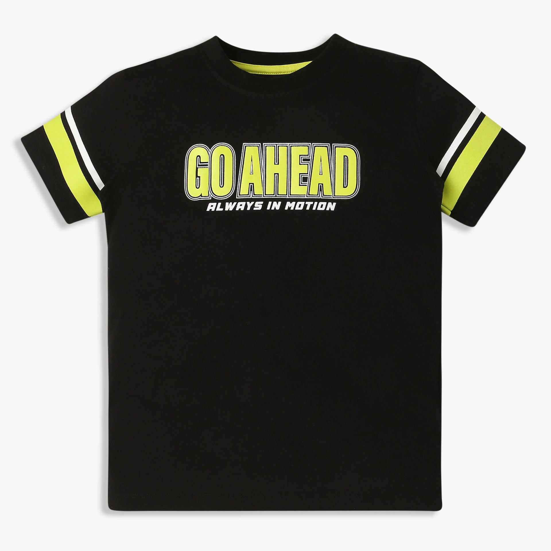 Boys Slogan Cotton Crew Neck T-shirt