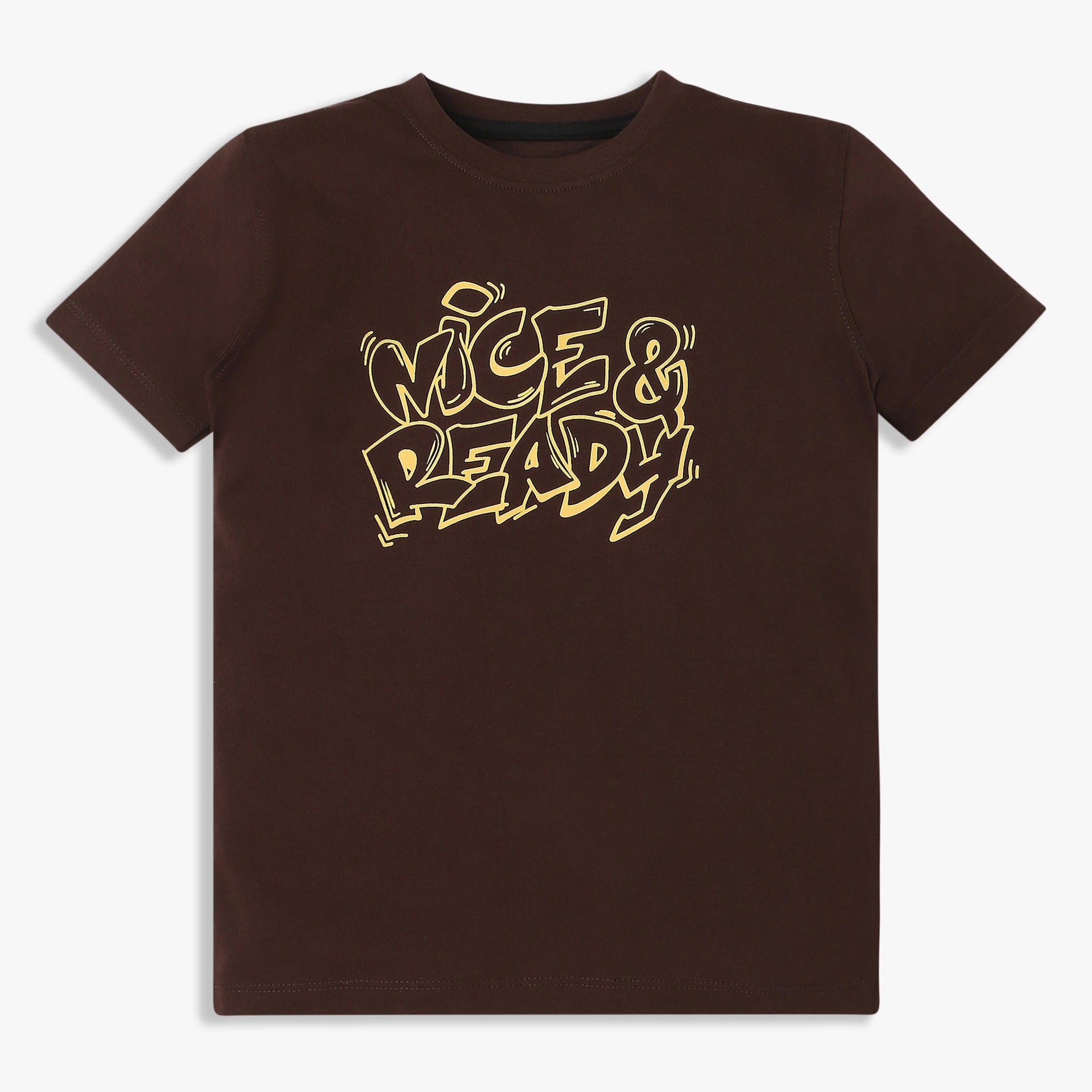 Boys Cotton Crew Neck Graphitee