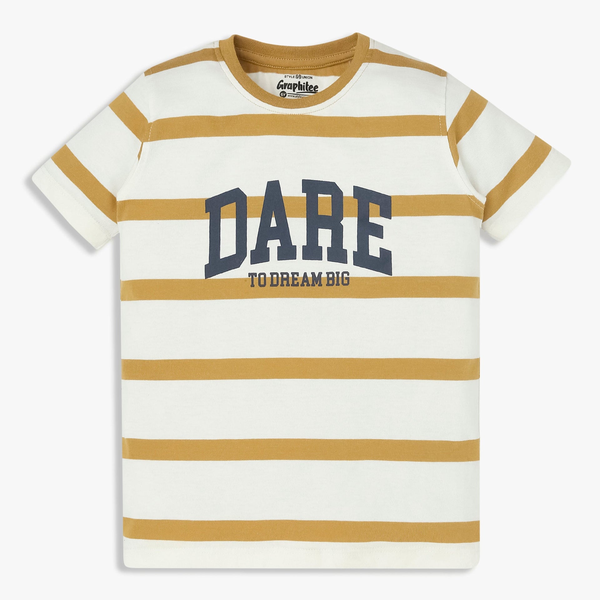 Boys Striped Crew Neck Graphitee