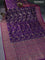 Banarasi handloom dupion silk saree deep violet and purple with allover thread & zari weaves and woven border