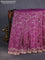 Banarasi silk saree purple with allover zari woven brocade weaves and embroidery mirror work border