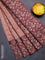 Chanderi silk cotton saree rust shade and pastel maroon with allover zari buttas and printed border