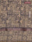 Chanderi silk cotton saree dark grey and beige with allover zari buttas and printed border
