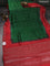 Chiniya silk saree green and red with allover bandhani prints & zari weaves and zari woven border