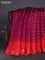 Chiniya silk saree purple and red with allover bandhani prints & zari weaves and zari woven border