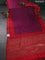 Chiniya silk saree purple and red with allover bandhani prints & zari weaves and zari woven border