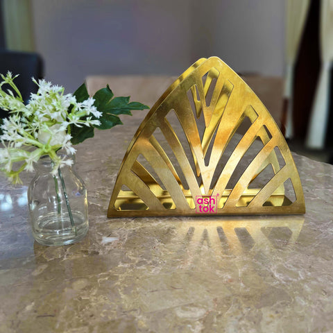 Napkin Holder, Stainless steel napkin holder, napkin stand, Brass coated, modern napkin holder