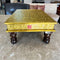 Chowki for Puja, Pure Brass Sheet Handcrafted Chowki, 4 Sided Rectangle Chowki