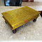 Chowki for Puja, Pure Brass Sheet Handcrafted Chowki, 4 Sided Rectangle Chowki