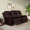 Carolina 3 Seater Sofa with 2 Manual Sofa Recliners- Brown