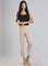 Beige-coloured Ankle-Length Trousers