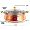 Copper Steel Serving Handi with Glass Lid