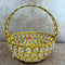 Crystal Basket Gift Item, Gold Coated Flower Basket (Dia 5 Inches)