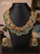 Antique necklace lotus design with kemp & kundan stones and pearl & beads hanging