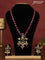 Beaded pink necklace krishna pendant with kemp & cz stones and pearl hangings