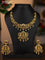 Antique necklace lakshmi design with kemp & cz stones and pearl & golden beads hanging