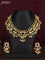 Antique guttapusalu necklace floral design with kemp & cz stones and pearl hangings
