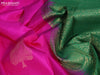 Pure kanjivaram silk saree pink and green with zari woven buttas in borderless style