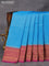 Banarasi semi crepe silk saree light blue and purple with allover zari weaves and zari woven border