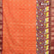 Bhagalpuri saree orange and maroon with allover bandhani prints and long pichwai printed zari woven border