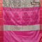 Banarasi semi tussar saree grey and pink with allover ikat weaves and copper zari woven border