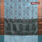 Banarasi semi tussar saree light blue shade and green with allover ikat weaves and copper zari woven border