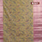 Banarasi semi tussar saree yellow shade and pink with allover ikat weaves and long zari woven border