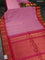 Pure gadwal silk saree dual shade of mild lavender and pink with allover checks & zari buttas and temple design zari woven korvai border
