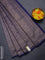 Banarasi semi silk saree navy blue with allover thread & zari weaves and woven border
