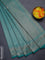 Banarasi semi silk saree teal green with allover thread & zari weaves and woven border