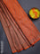 Banarasi semi silk saree orange with allover thread & zari weaves and woven border