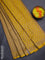 Banarasi semi silk saree yellow with allover thread & zari weaves and woven border