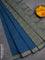 Coimbatore cotton saree cs blue and sandal with allover self emboss and thread woven border
