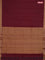 Coimbatore cotton saree maroon and sandal with allover self emboss and thread woven border