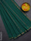 Arani semi silk saree dual shade of green with plain body and small zari woven border
