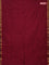Arani semi silk saree dark pink with plain body and zari woven border